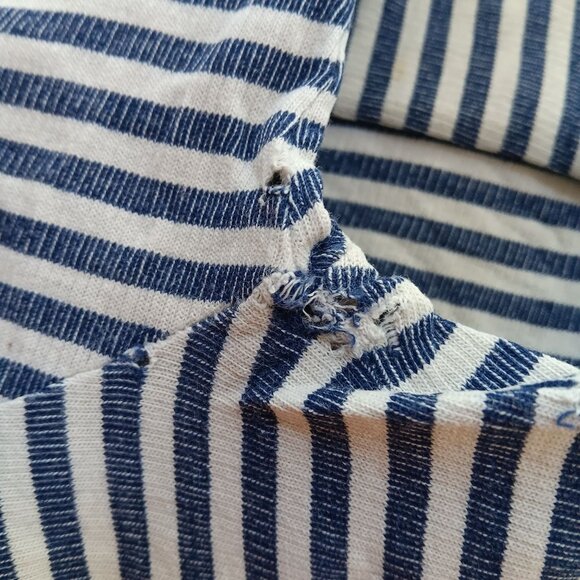 Girls 8 Vintage 1950's Scout-Tex Striped Turtleneck Gym Top All Cotton Distress - Picture 8 of 11